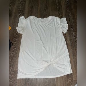 White ruffle sleeve top